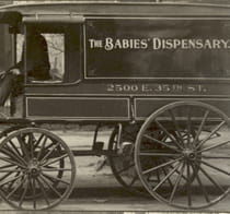 The Babies’ Dispensary and Hospital milk dispensary wagon