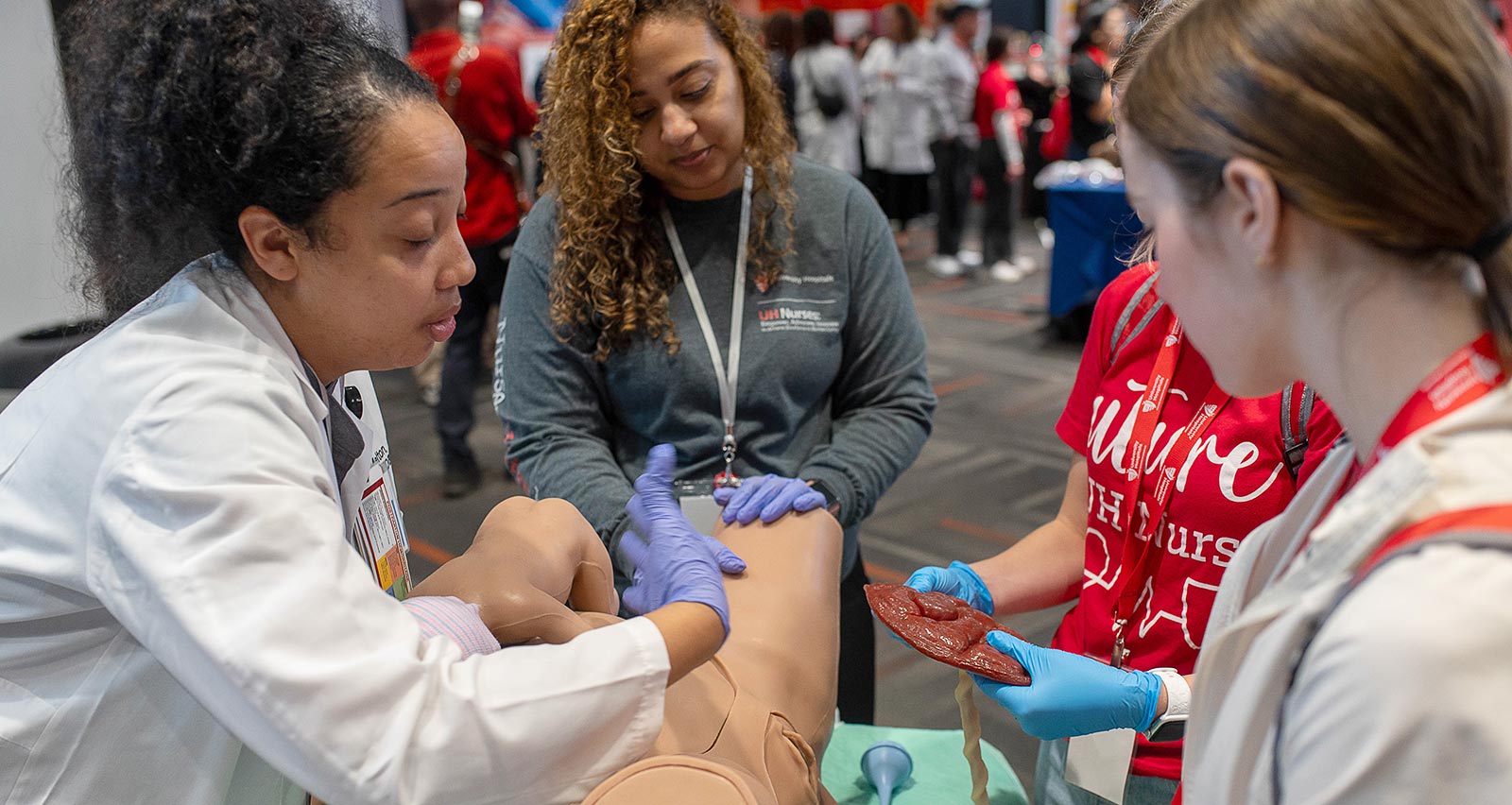 UH providers meet students at Browns Stadium for the Future Shades in Medicine summit