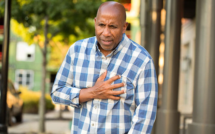 man with chest pain
