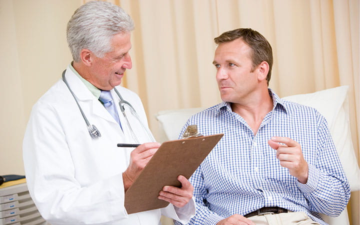 talking with doctor