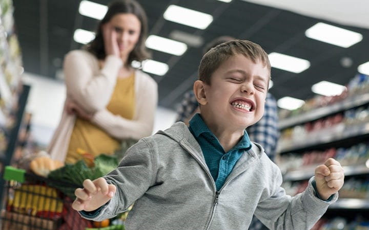 Child runs in grocery store
