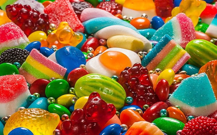 Multi-colored candies