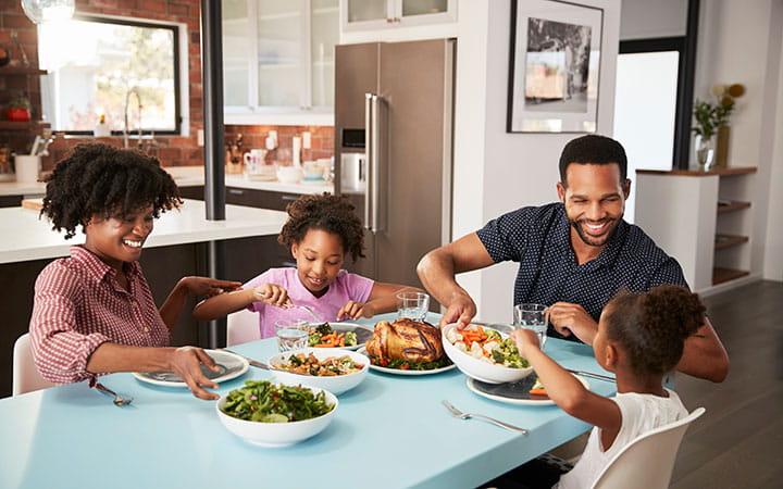 family sharing a meal