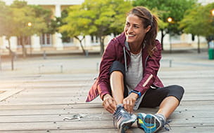 Young woman and sneakers
