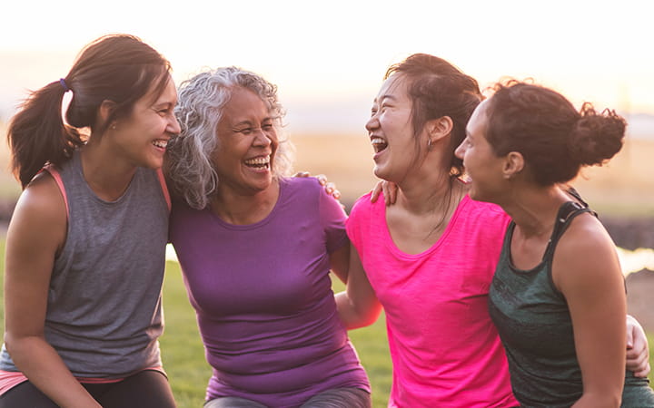 group of exercise women