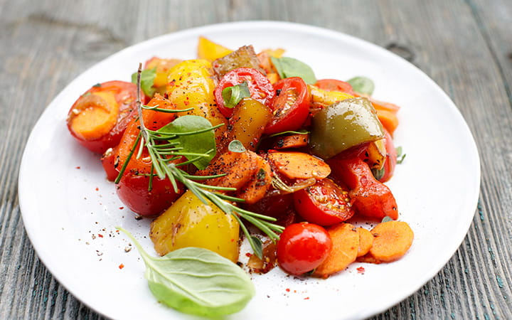 vegetables on a plate