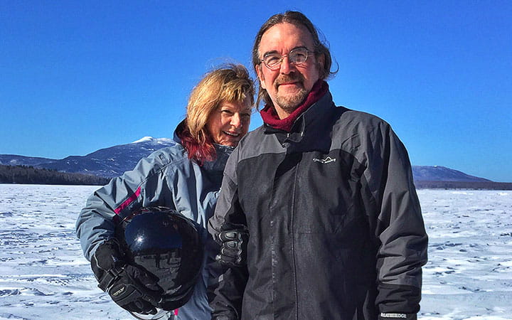 Alan Studt climbing in the mountains of Idaho with his girlfriend.