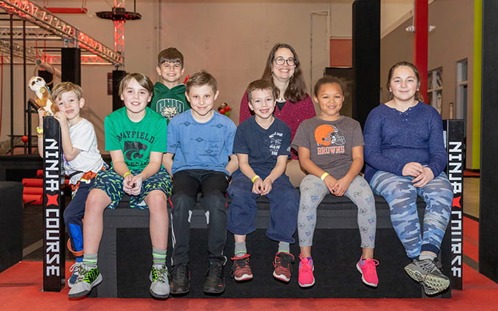 Group picture of the kids who participated in the study with Dr. MacLeish.