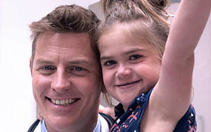 Dr. Martin Bocks and a smiling Mia Wilson