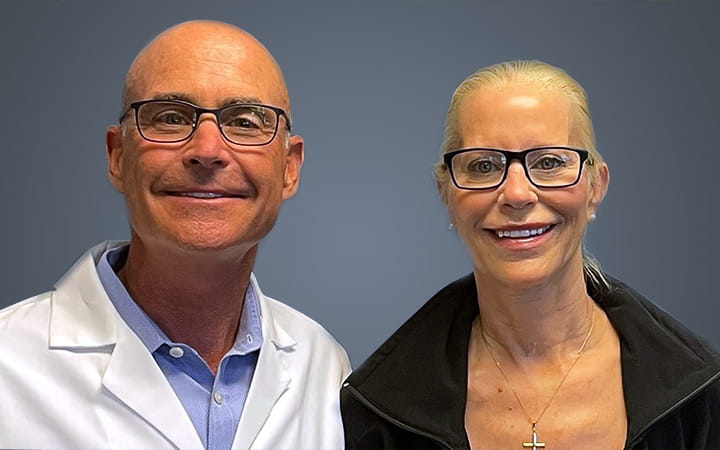 Dr. Berkowitz with his patient Jackie Dienes.