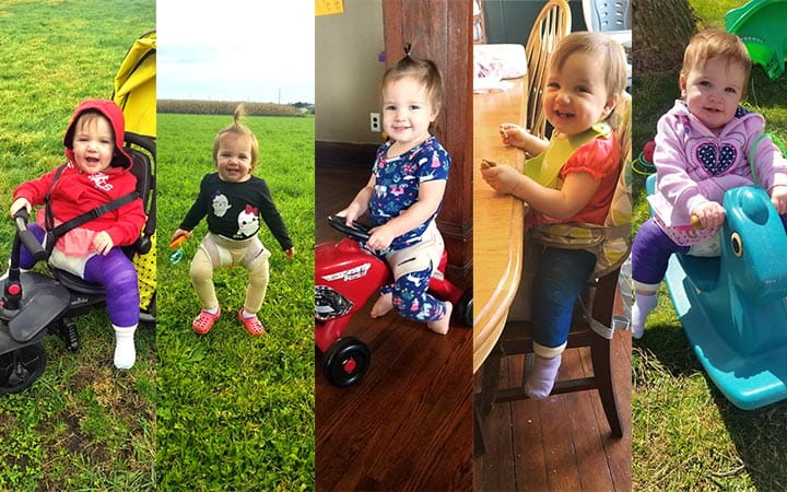 A montage of Sawyer, with her cast and without