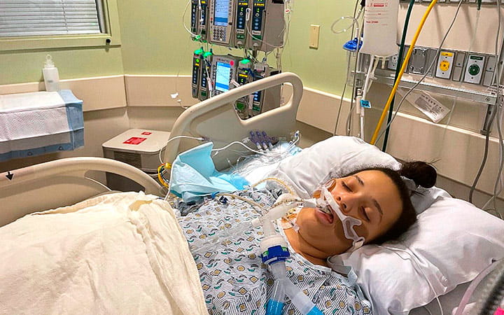 Carmen Darien was placed onto veno-arterial extracorporeal membrane oxygenation (ECMO)