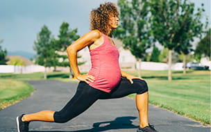 pregnant woman stretching