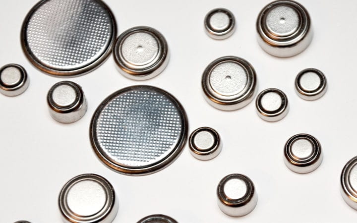 Button batteries of various sizes