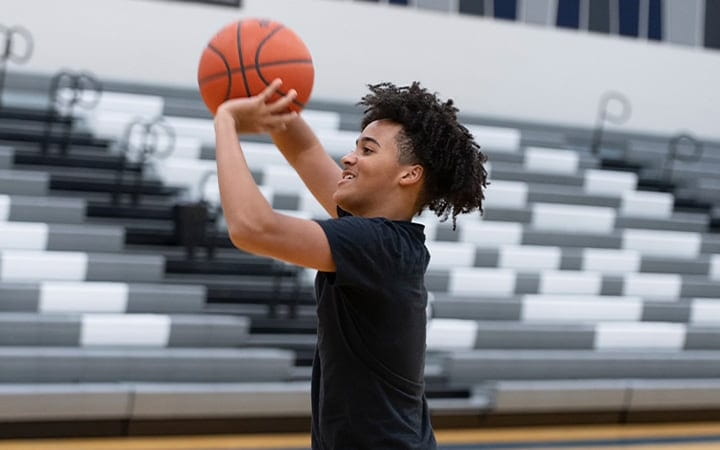 Jaivan Morales-Smith on the basketball court