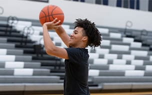 Jaivan Morales-Smith on the basketball court