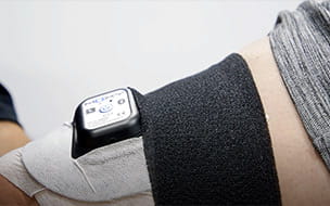Diego Castillo uses wearable technology in a therapy session
