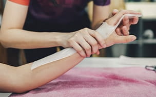 Person Getting an Arm Splint