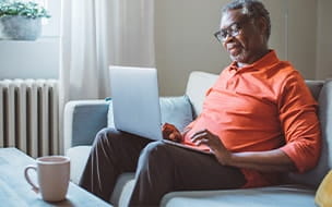 Senior man using a computer