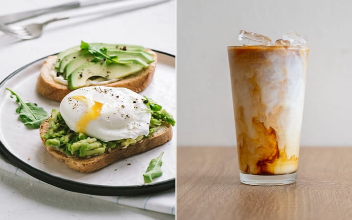 Egg-Avocado-Toast-and-Iced-Coffee