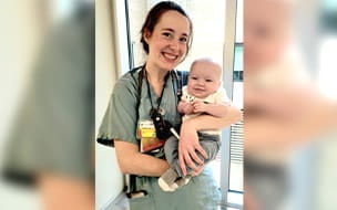 NICU Baby Bonds with His Nurses