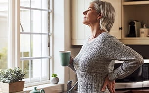 Older woman enjoying morning coffee