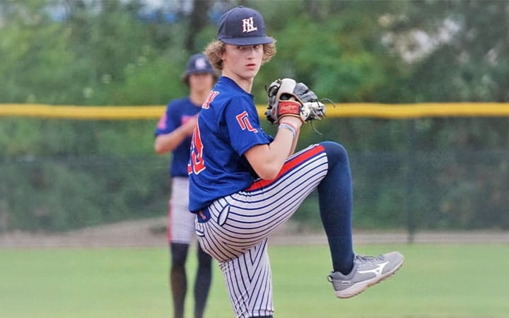 Carson Jackson pitching on the mound
