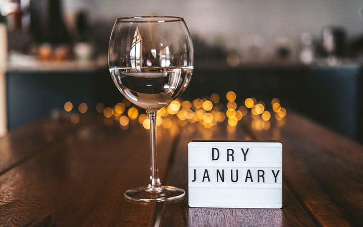 Water in a wine glass