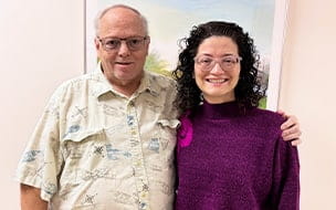Mark Carlson (left) with Dr. Karem Harth (right)