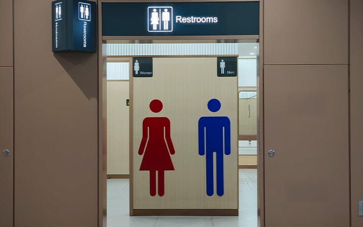 Entrance to public toilets
