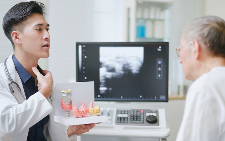 Doctor explains treatment to patient