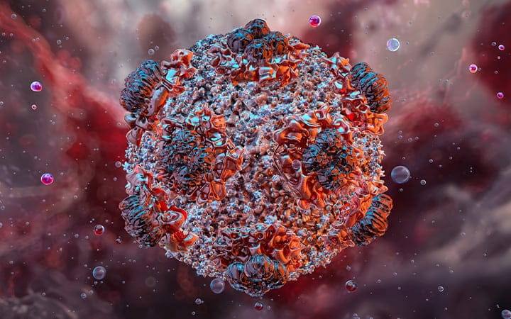 Microscopic image of hantavirus