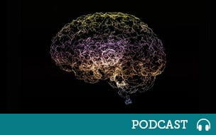 An illustration of the human brain as a multi-color connected network