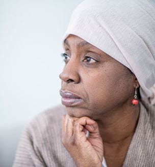 African american woman with cancer