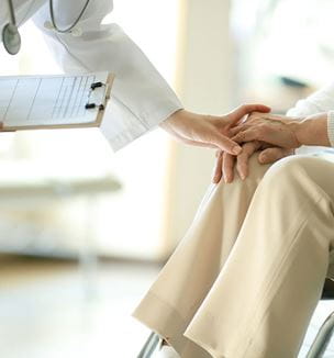 Geriatric patient in wheelchair