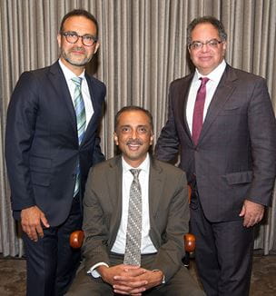 Dr. Ramani with Drs. Shishehbor and Megerian at chair ceremony