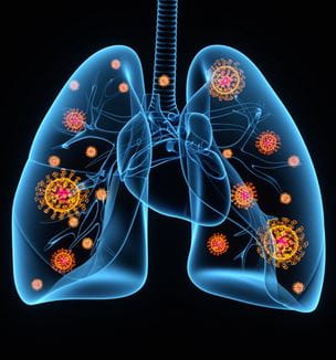 COVID in Lungs illustration