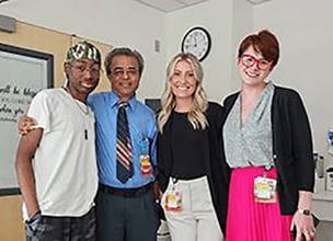 UH Sickle Cell patient with Dr. Jignesh and staff