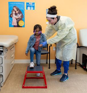 UH Rainbow CF patient during physical therapy