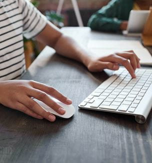 Getty image of person using computer