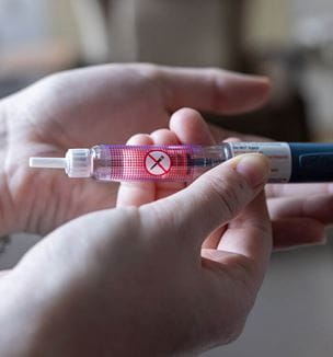 Steriod included diabetes hand with needle