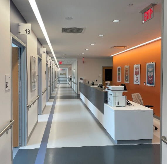 Cutler Center for Men at UH Ahuja Clinical Hallway area