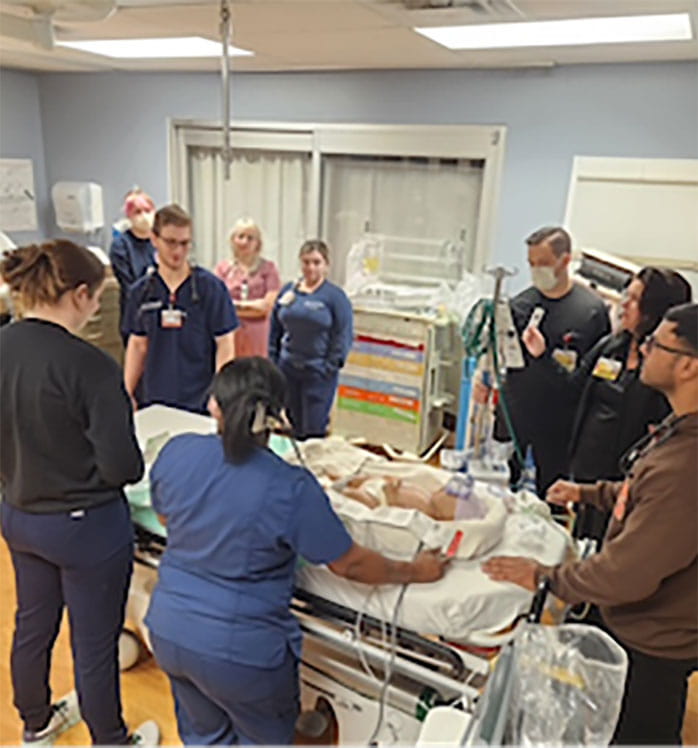 Emergency Medicine Sim Lab in use.