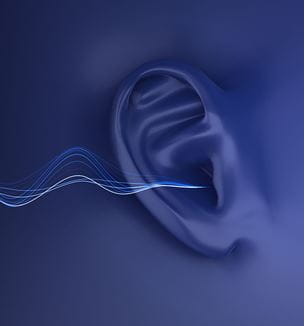 Getty image of human ear and sound waves