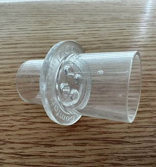Picture of an inhalation pressure relief device.