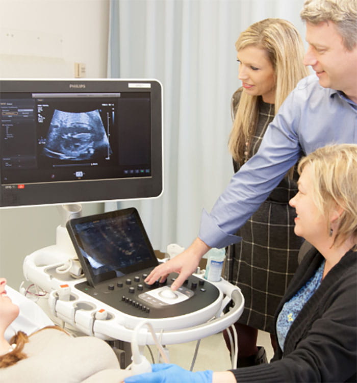 Fetal Heart Team looking at Echo