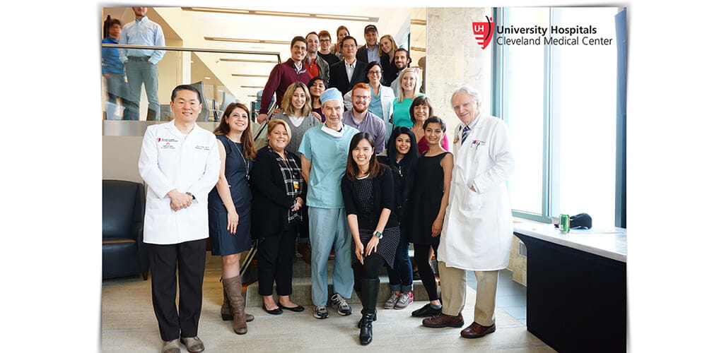 Drs. Park, Devereax and Luders with 2017 course participants at completion ceremony.
