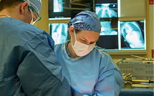 Dr. Christina Hardesty performing the Firefly Procedure on scoliosis patient