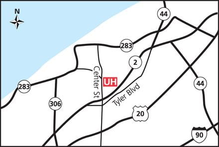 UH Brunner Sanden Deitrick Health Center Location Map Graphic