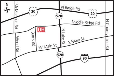 Map image of UH Madison Health Center